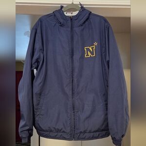 Mens Navy (Naval Academy) Zip Up Lined Windbreaker Sz SM